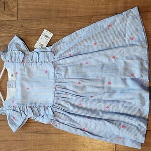 Blue ruffle dress with hearts